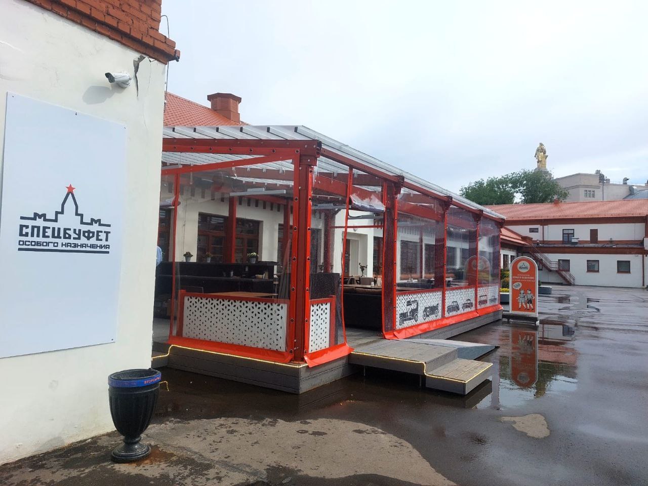ПВХ шторы для летней террасы кафе в Стари